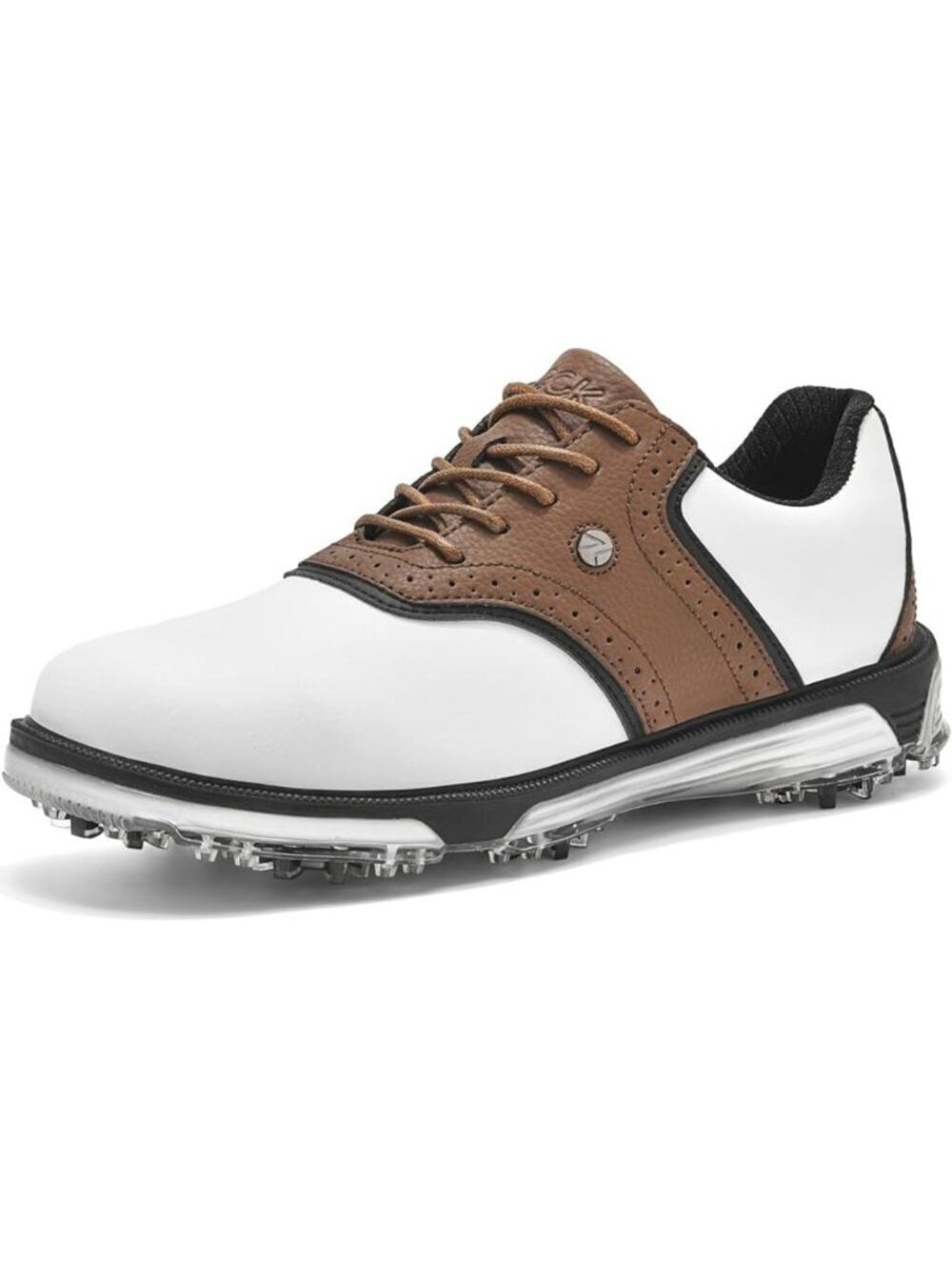 Men's Brown Golf Shoes Traditions Fixed Nail less Sole Waterproof Spineless